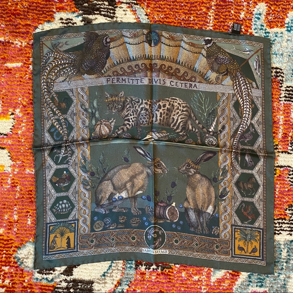 EUC Sabina Savage Fortunas Box Silk Square Scarf